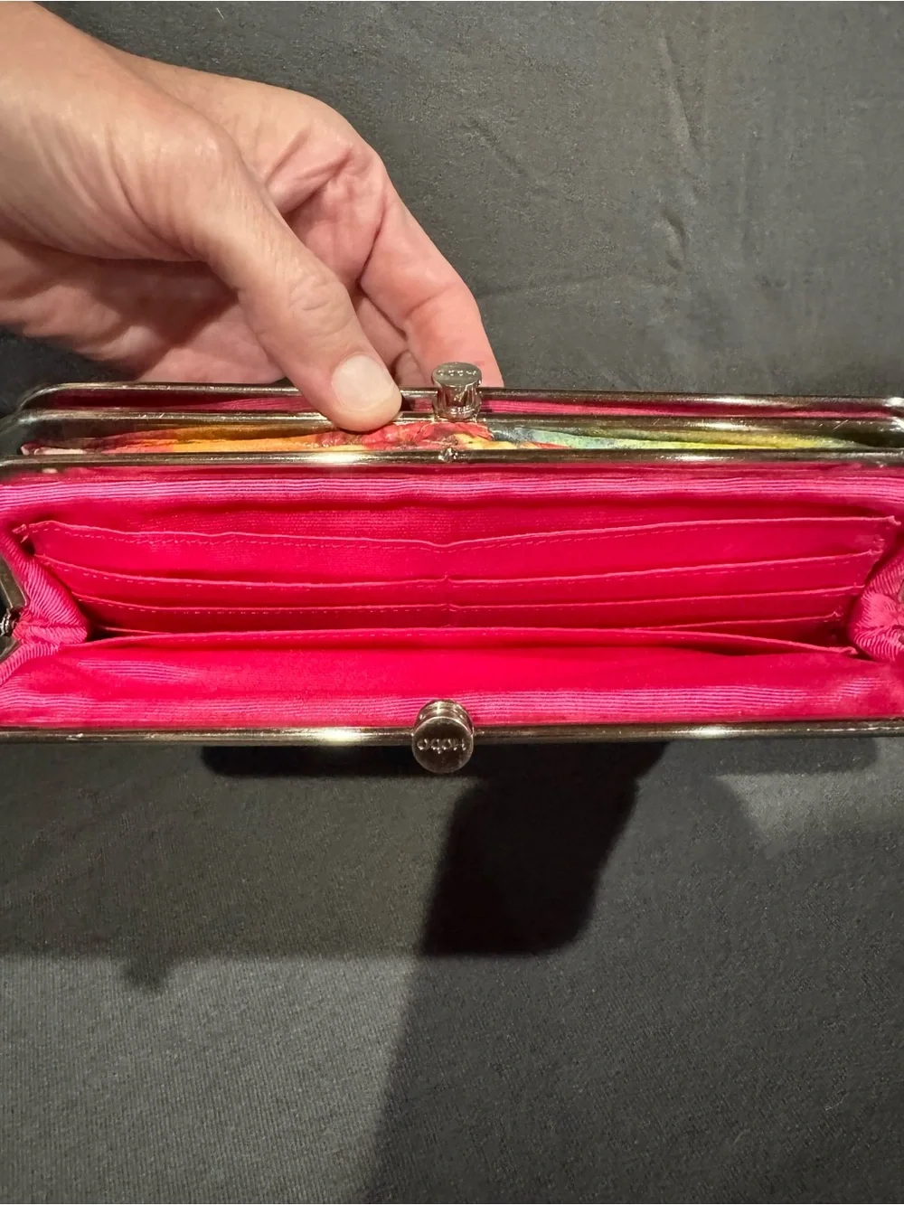 HOBO Multicolor Floral Frame Clutch Wallet